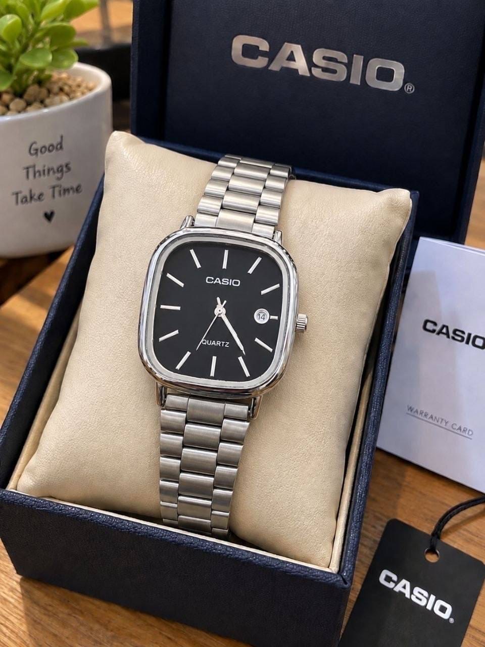 CASIO  ساعة كاسيو رجالي ستايل شيك وفخم استيك ستانلس