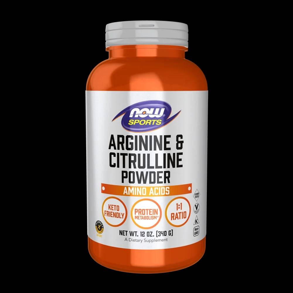 سيترولين Now Foods, أرجينين وسيترولين, 340g, 113 حصة
