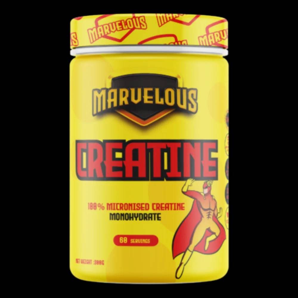 كرياتين Marvelous Nutrition, كرياتين مونوهيدريت, بدون نكهة, 300G, 60 حصة