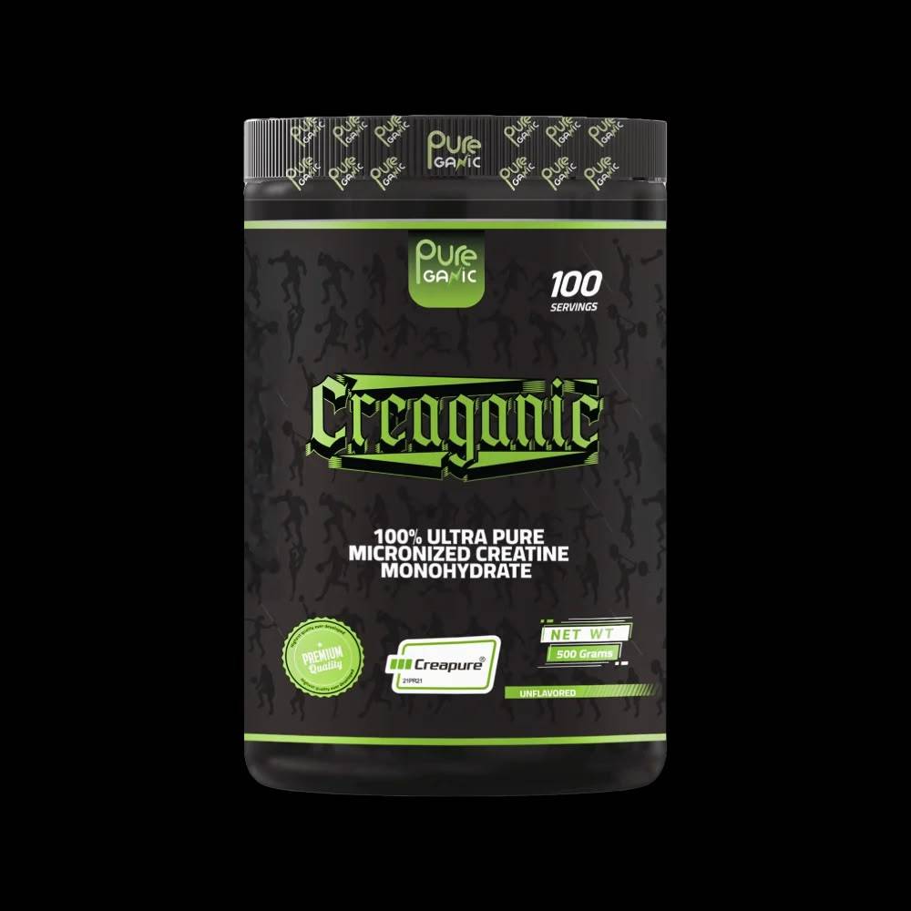مكمل غذائي PureGanic, CreaGanic Creapure, 500g, 100 حصة