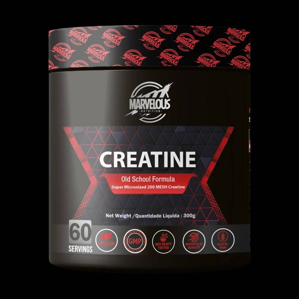 كرياتين Marvelous Nutrition, كرياتين مونوهيدريت, بدون نكهة, 300g, 60 حصة