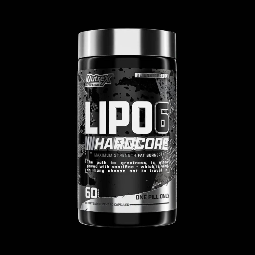 حارق دهون Nutrex Research, Lipo-6 Hardcore, 60 كبسولة, 60 حصة
