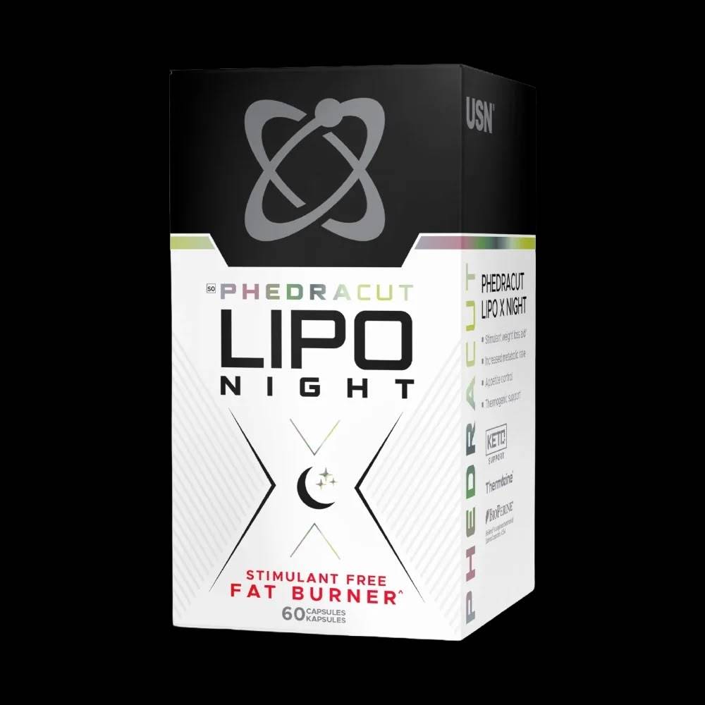 حارق دهون USN, Phedra Cut Lipo X Night, Stimulant Free, 60 كبسولة, 30 حصة