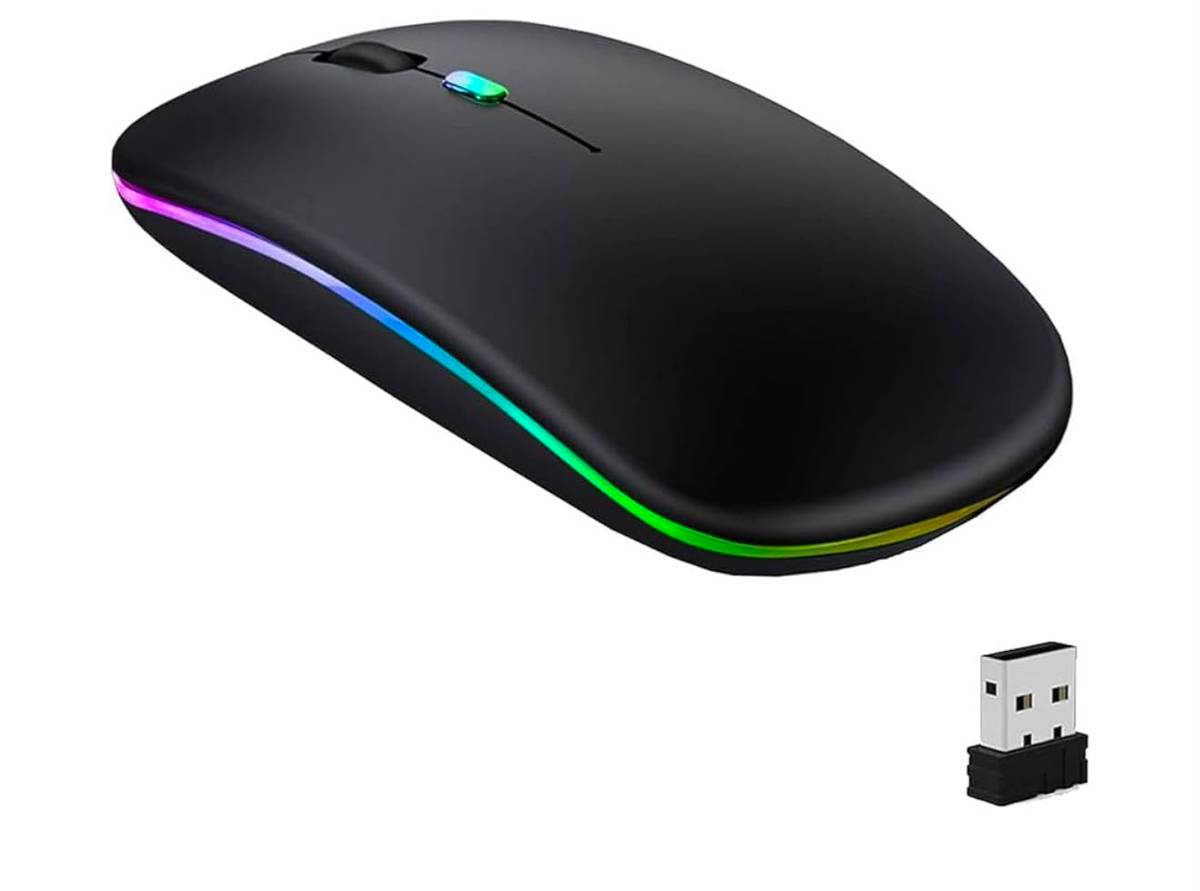 ماوس لاسلكي أسود RGB