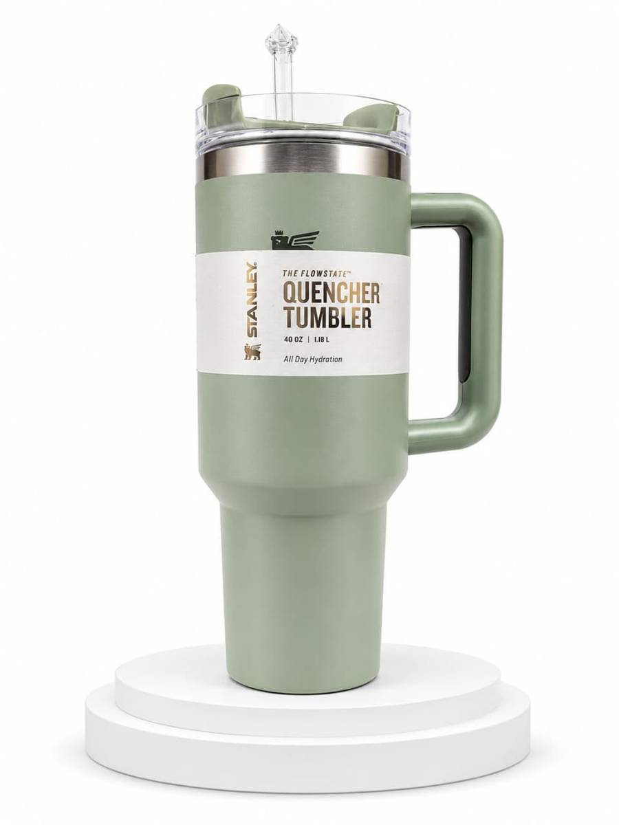 كوب Stanley Quencher H2.0 أخضر سيج - 40 أونصة