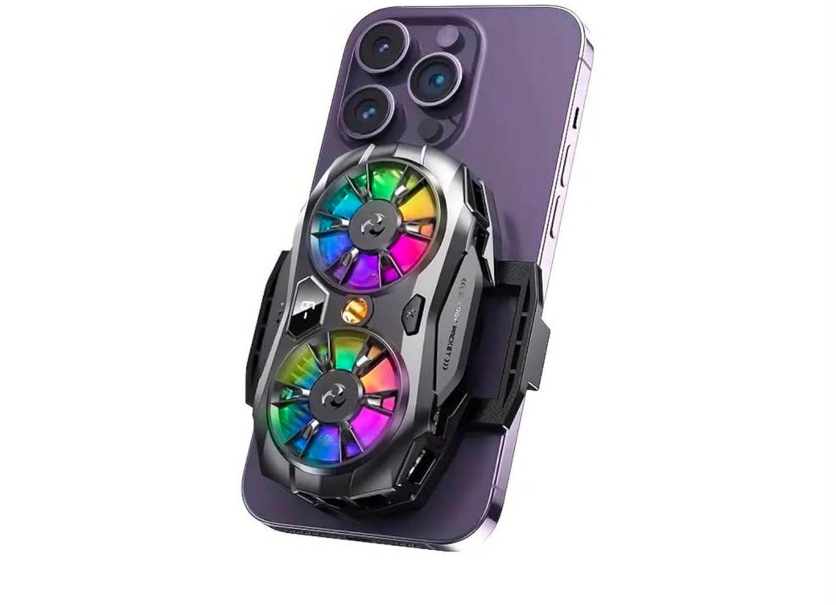 مروحة تبريد موبايل جيمنج بمروحتين RGB