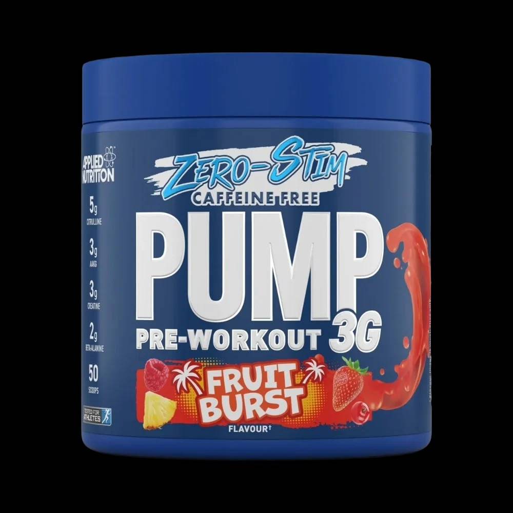 منشط ما قبل التمرين Applied Nutrition, PUMP 3G Zero Stim, 375G, 25 حصة