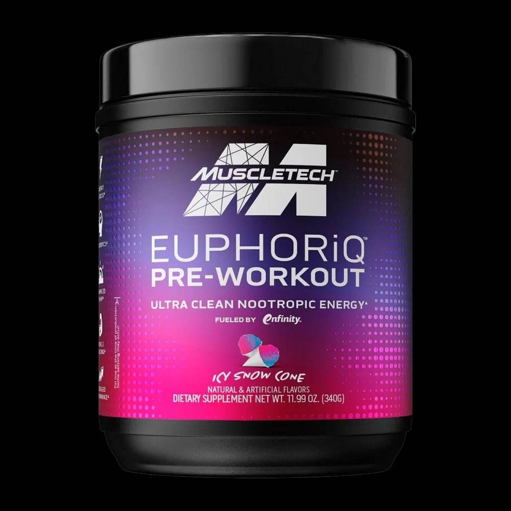منشط ما قبل التمرين Muscletech, EuphoriQ منشط ما قبل التمرين, 340g, 20 حصة