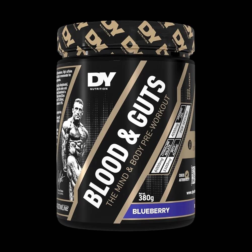 منشط ما قبل التمرين Dy Nutrition, Blood & Guts منشط ما قبل التمرين, 380g, 20 حصة