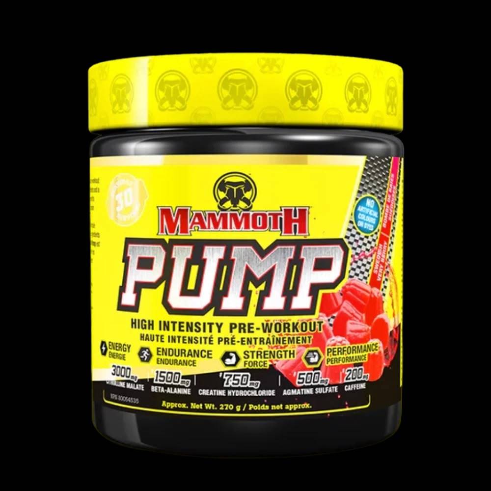 منشط ما قبل التمرين Mammoth Supplements, Pump منشط ما قبل التمرين, 270g, 30 حصة