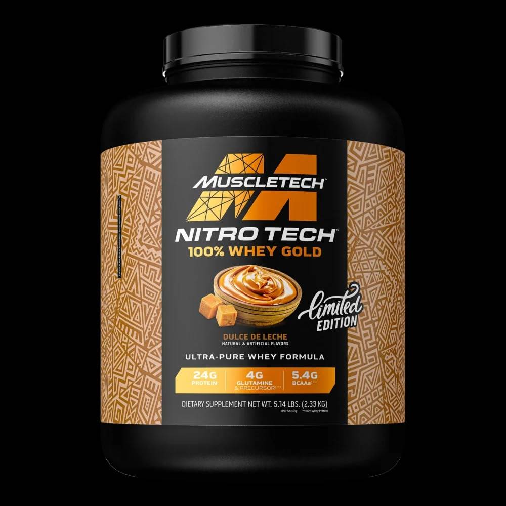 بروتين واي MuscleTech, NitroTech 100% Whey Gold, 2.27kg, 69 حصة