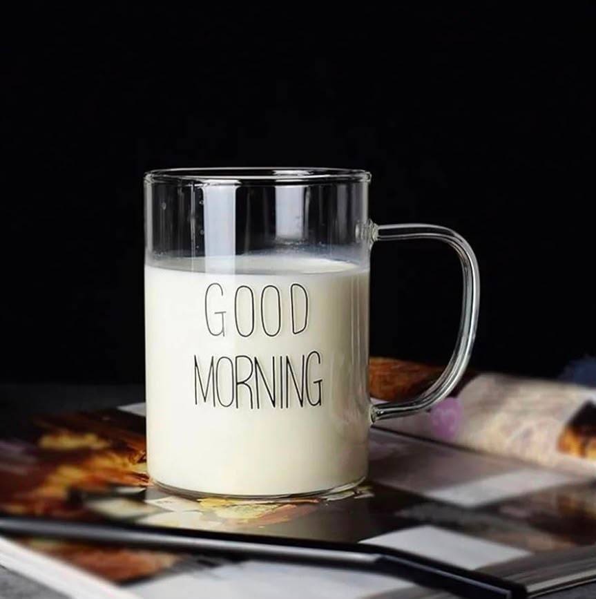 كوب زجاج طويل Good Morning